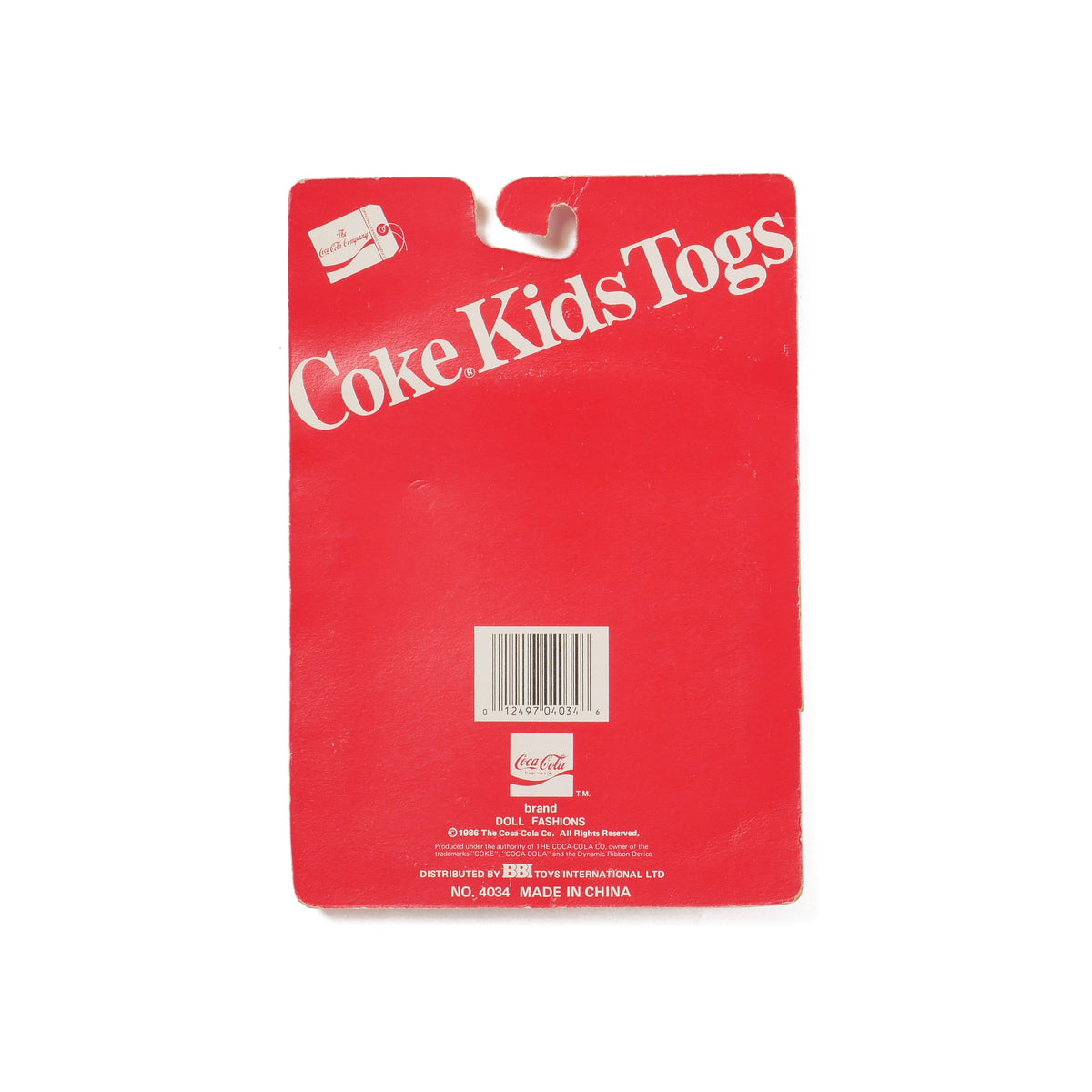 Coke Kids 1986 Barbie Toy Clothes