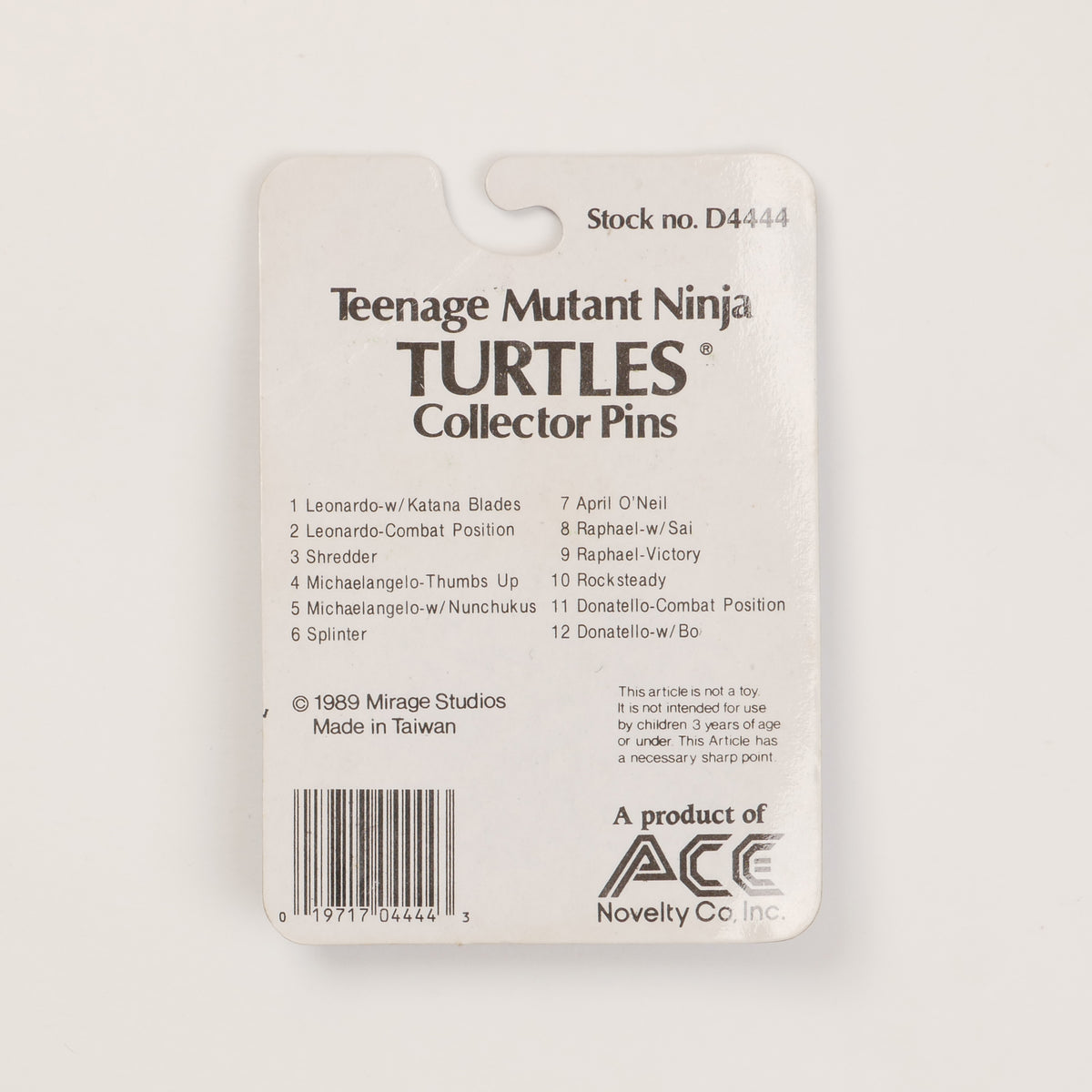 Vintage 1989 Teenage Mutant Ninja Turtles Pin
