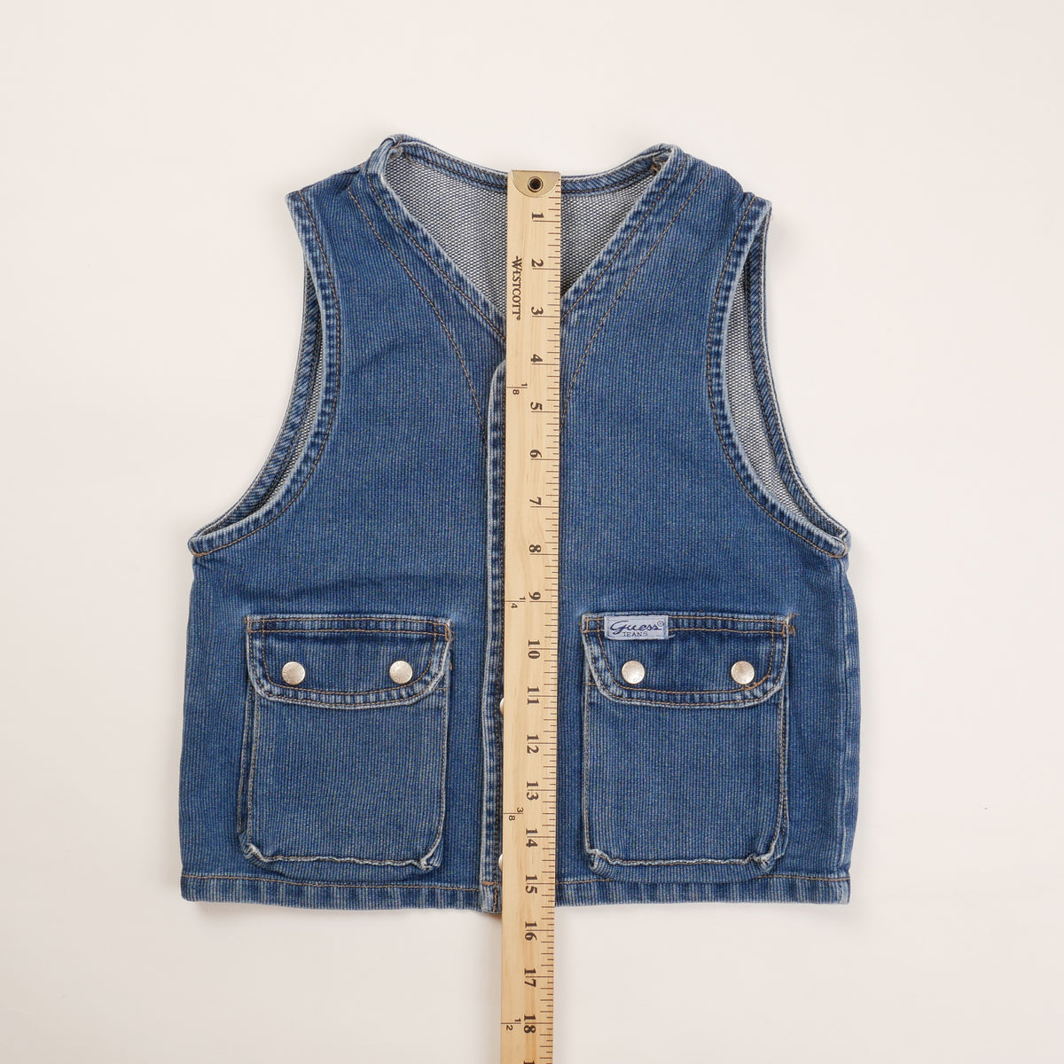 Vintage Guess Kids Denim Vest - L