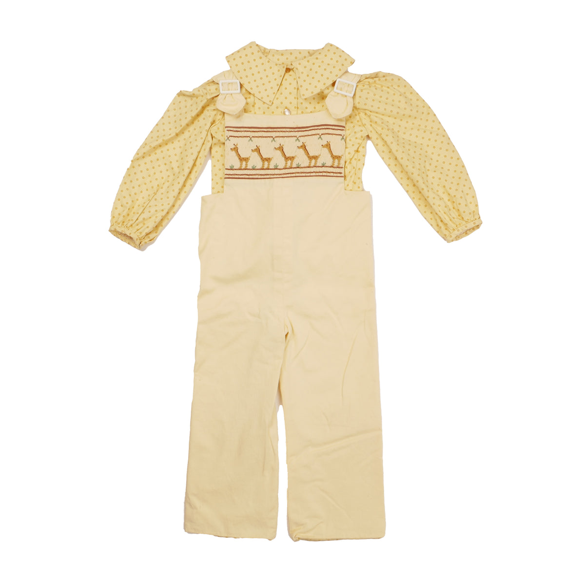 Vintage Giraffe Kids Overalls Set - 2T