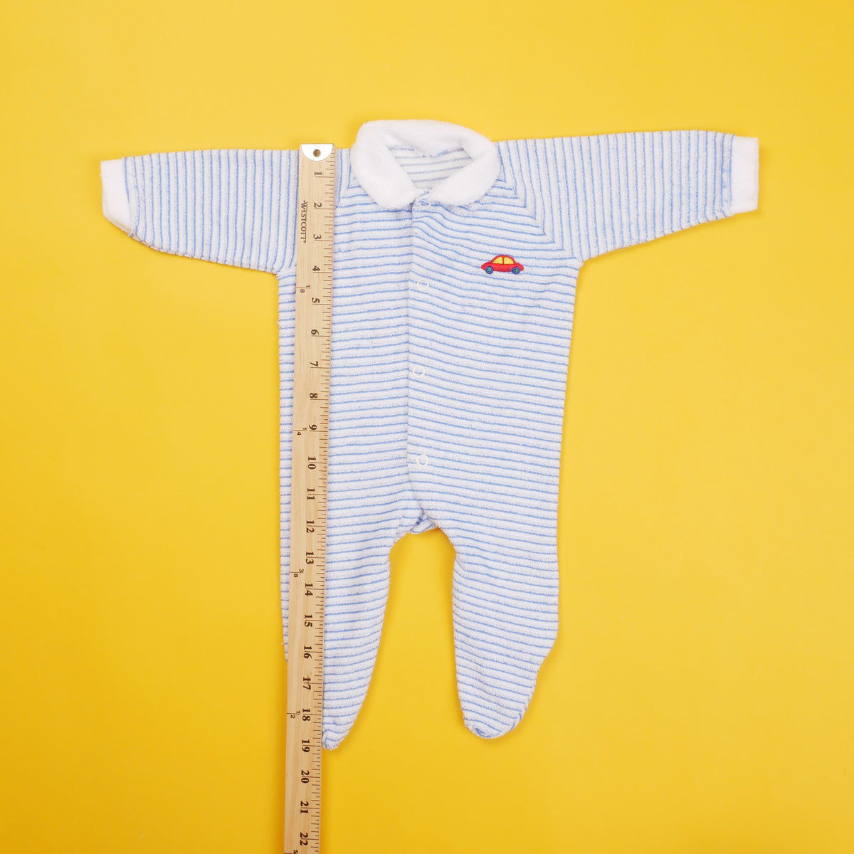 Vintage Car Striped Baby Onesie - 0/3M