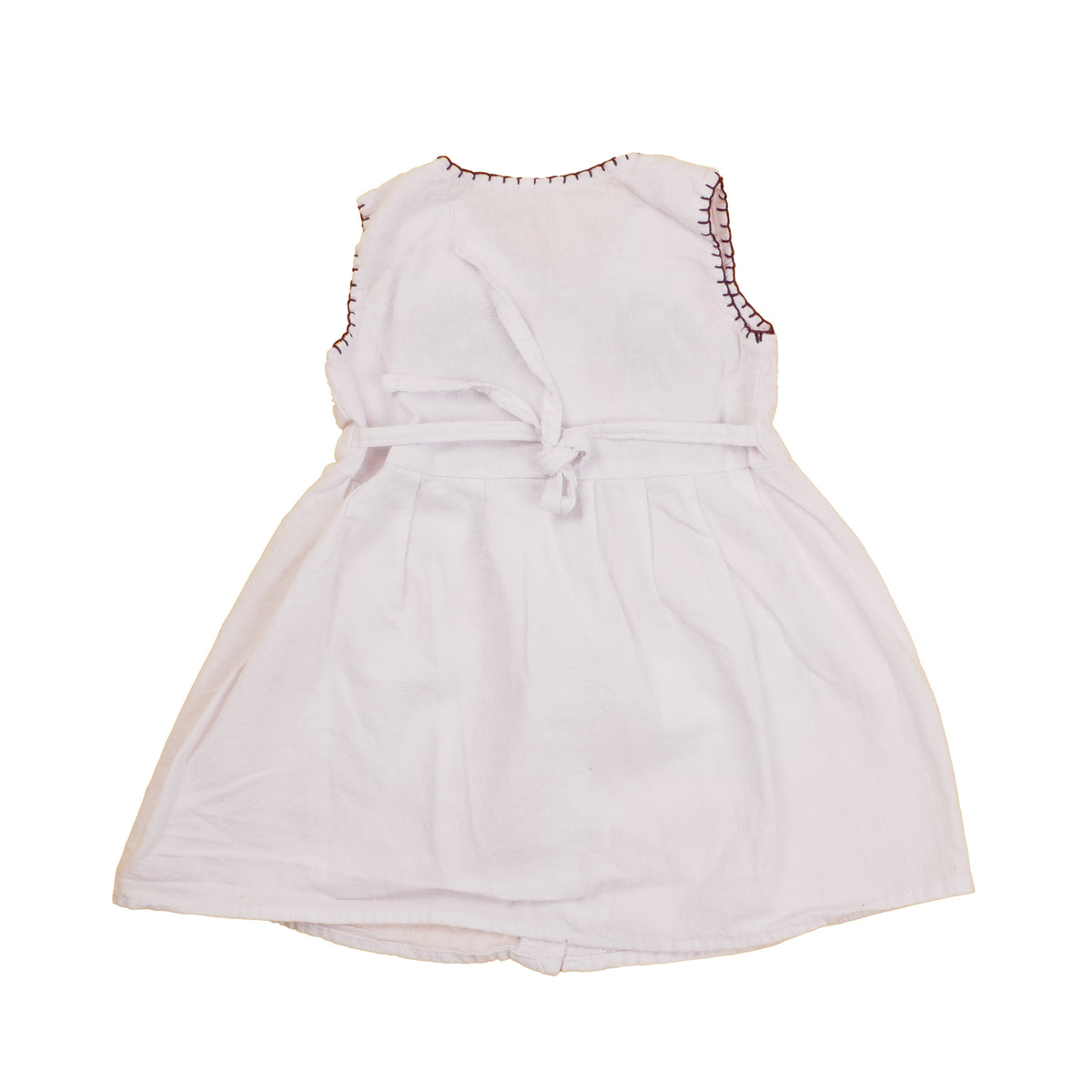 Vintage Hand Embroidered Folk Kids Dress - S