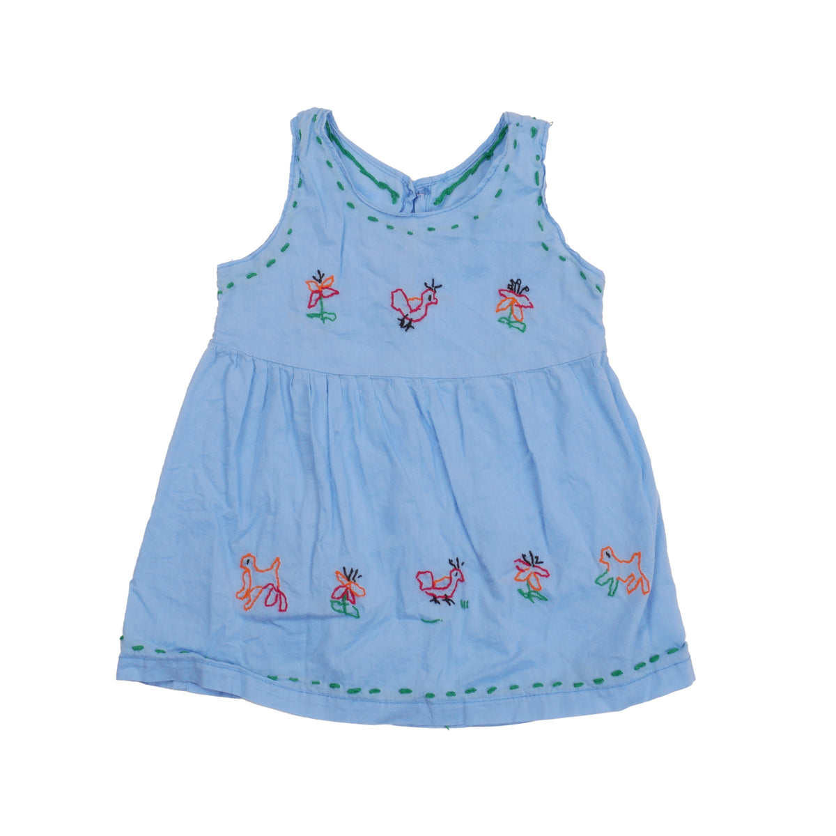 Vintage Hand Embroidered Folk Kids Dress - 3T