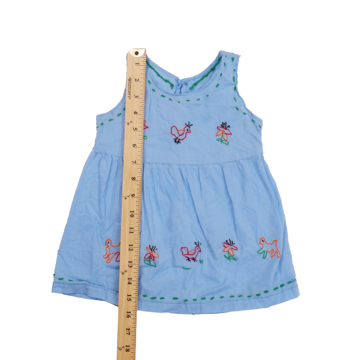 Vintage Hand Embroidered Folk Kids Dress - 3T