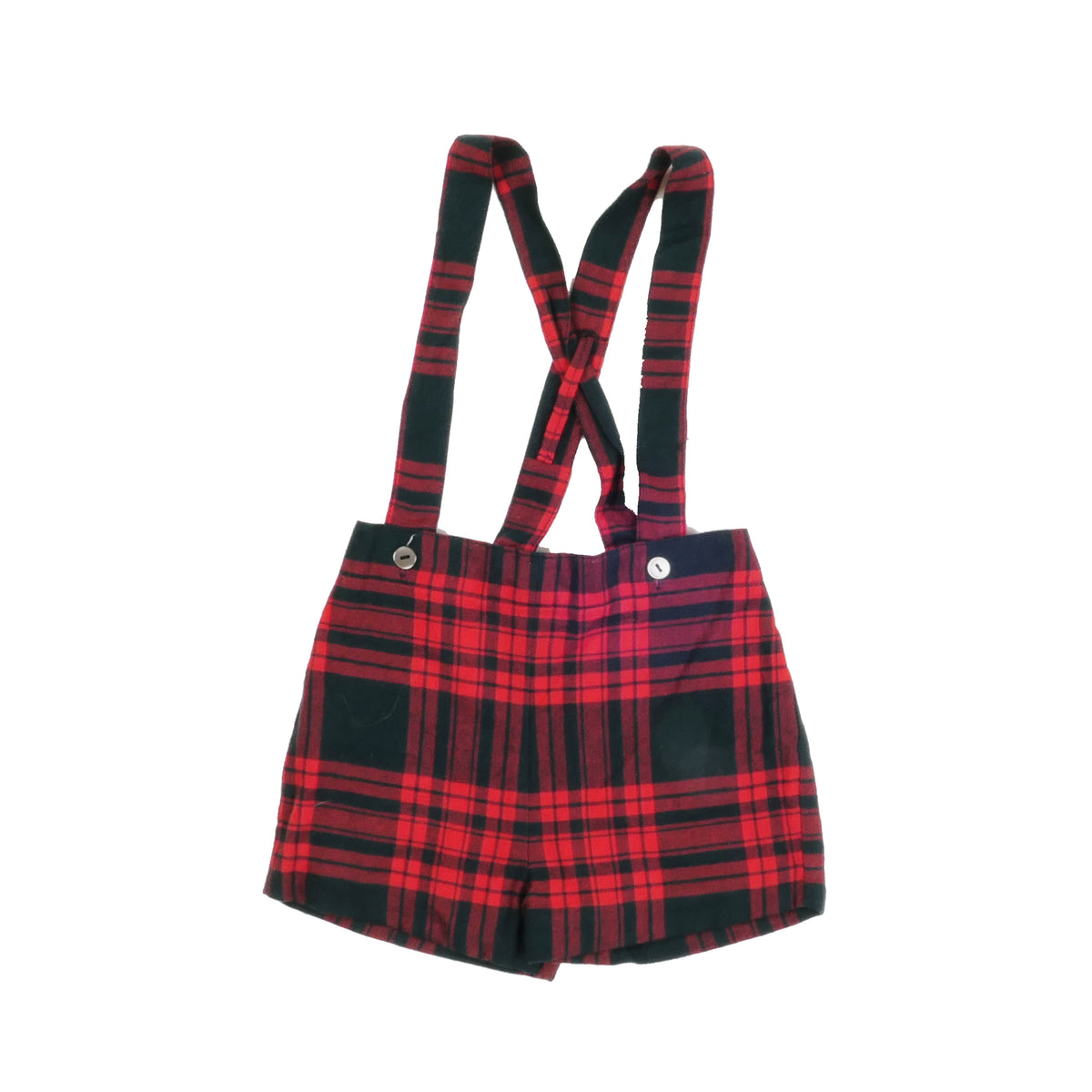Vintage Plaid Kids Overalls - 6M