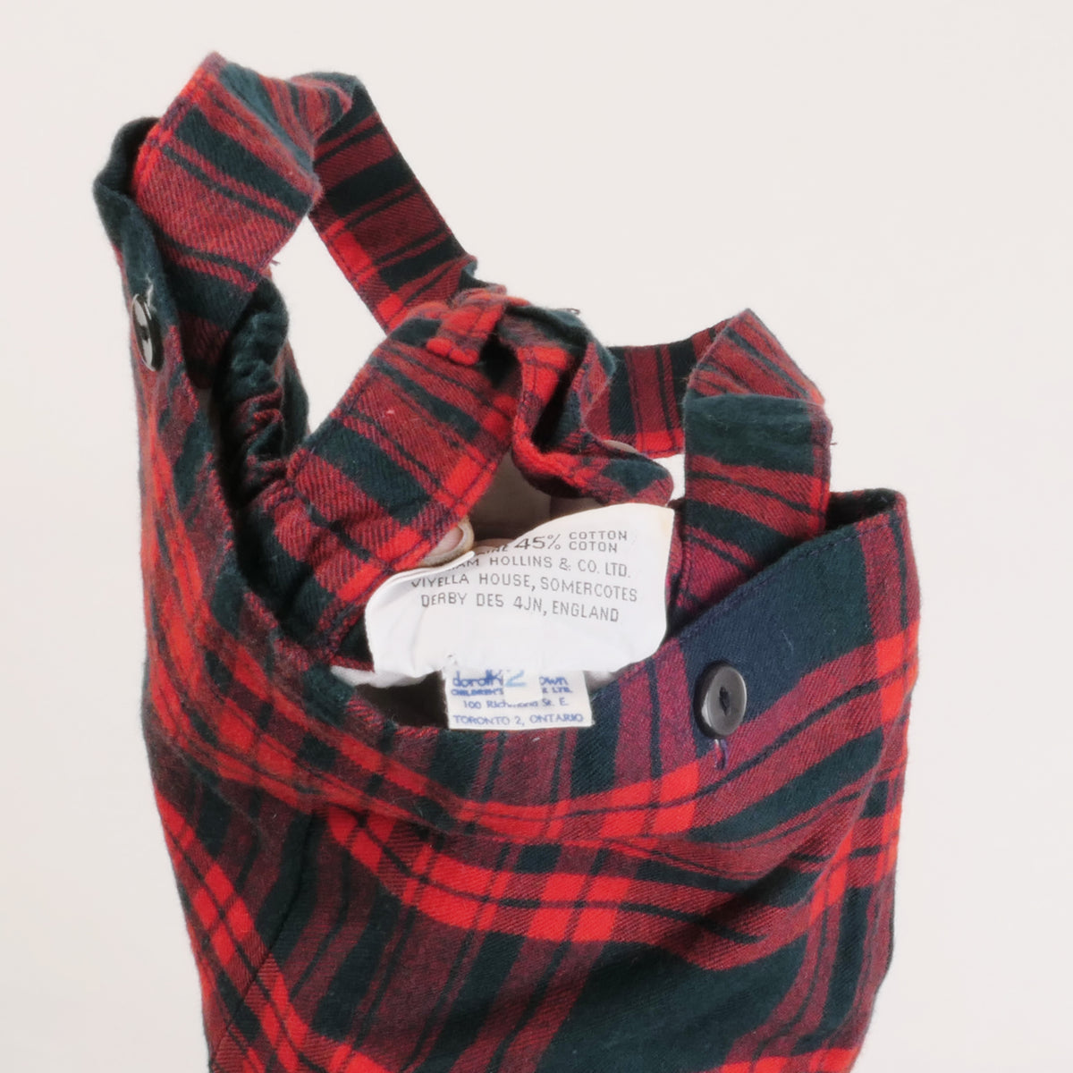 Vintage Plaid Kids Overalls - 6M