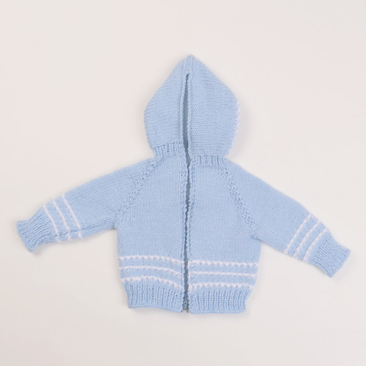 Vintage Blue Knit Kids Hoodie - 6M